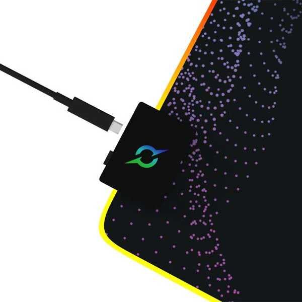 Mouse Pad Gaming AQIRYS Eclipse Medium iluminare RGB negru Nou Sigilat