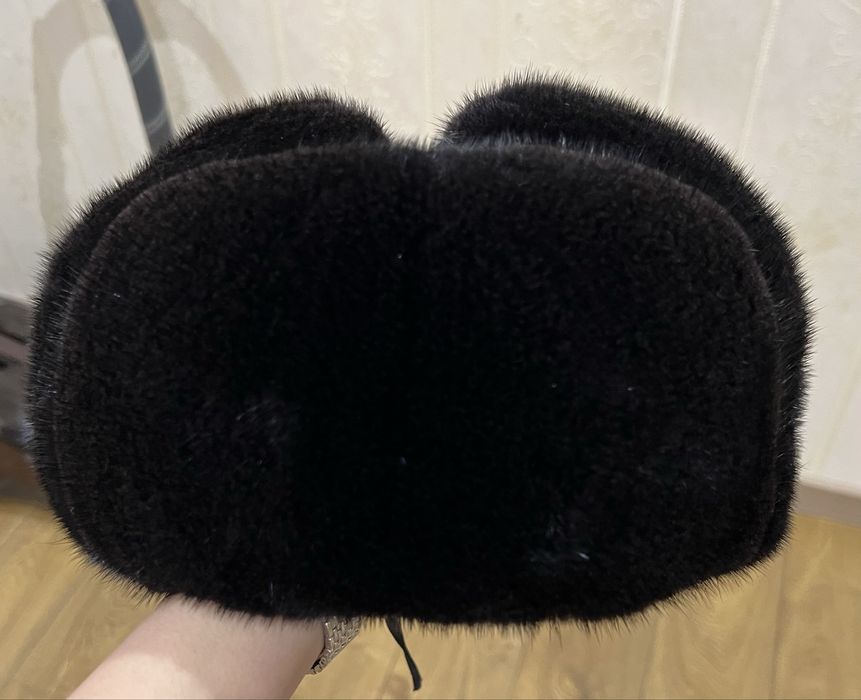 Ушанка норковая темно-коричневая