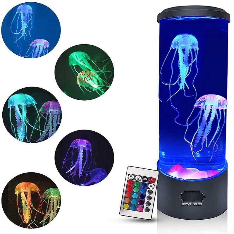 LED нощна лампа - аквариум с медузи