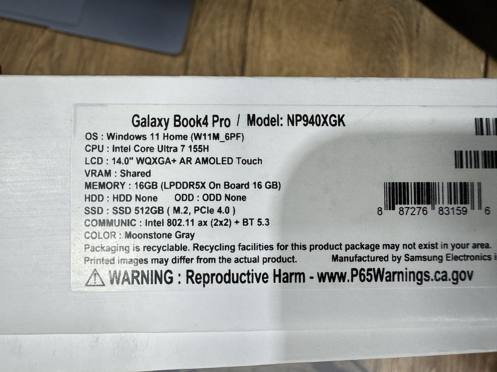 Ноутбук Samsung book 4 pro 14,0 inch ultra7 16/512
