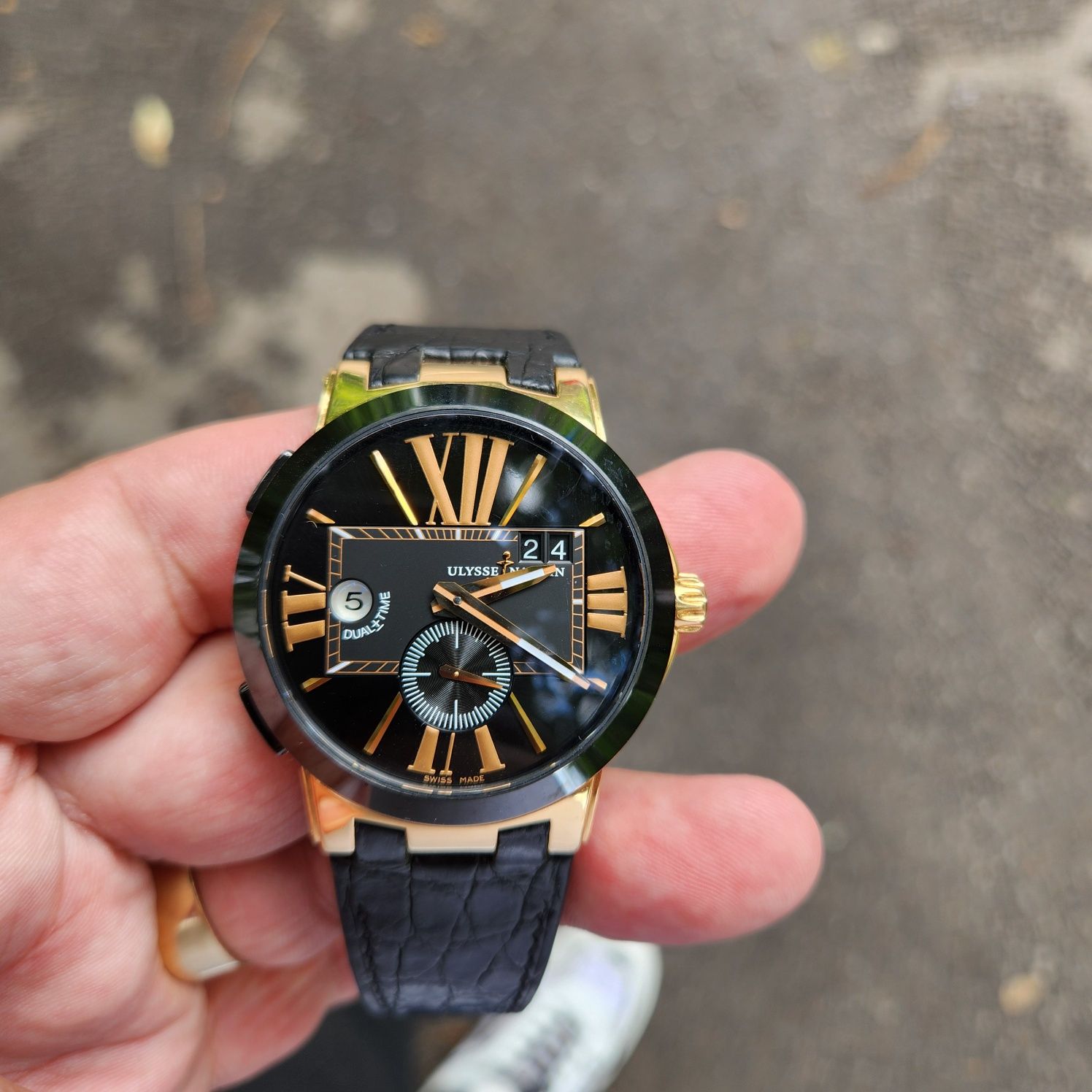 Vand schimb Ulysse Nardin executive dual time aur 18 K