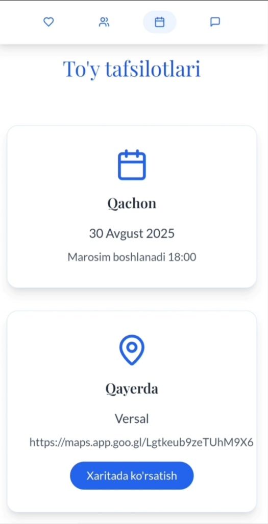 Taklifnoma, Saytli web taklifnoma, online taklifnoma