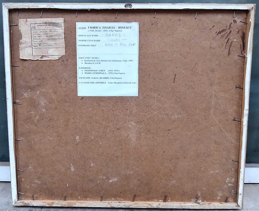 Tablou vechi - Baraj - semnat Viorica Felicia Ionescu 1977