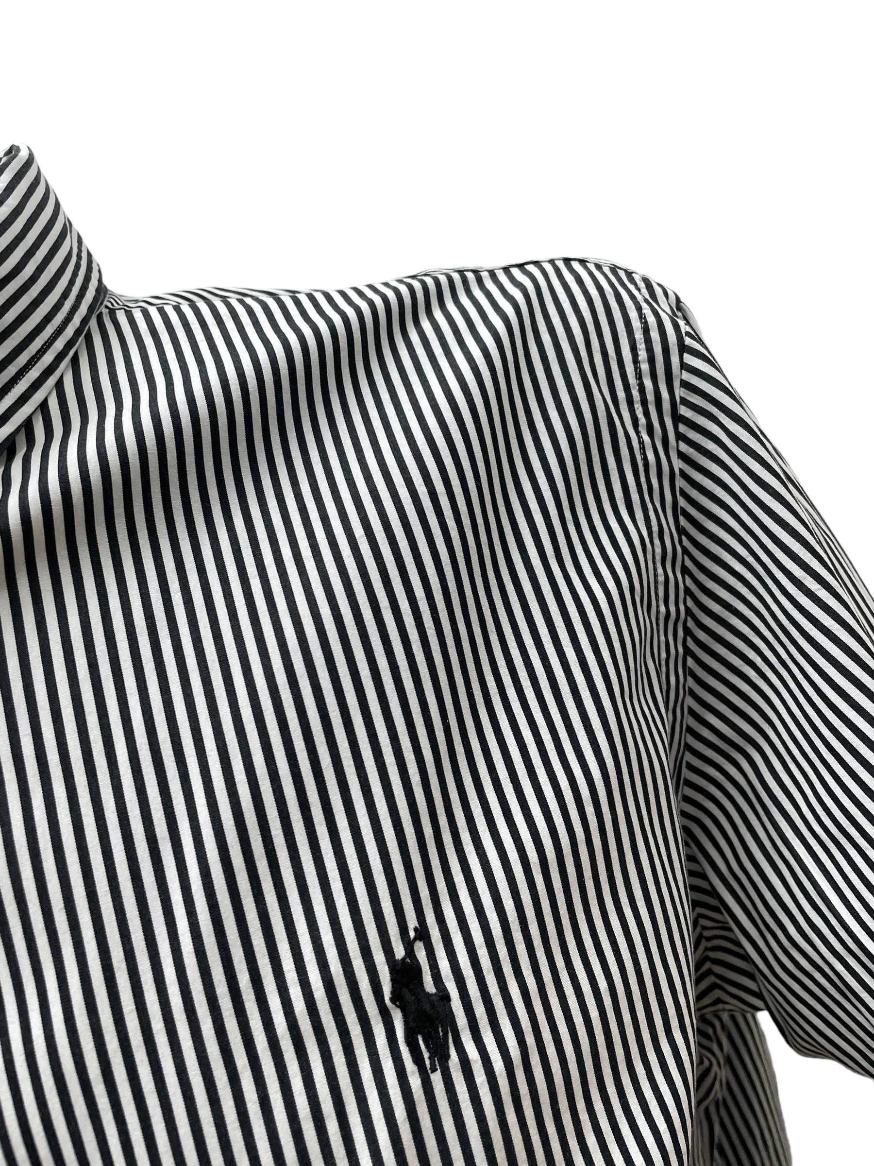 RALPH LAUREN размер XL мъжка риза дълъг ръкав райе черно бяло