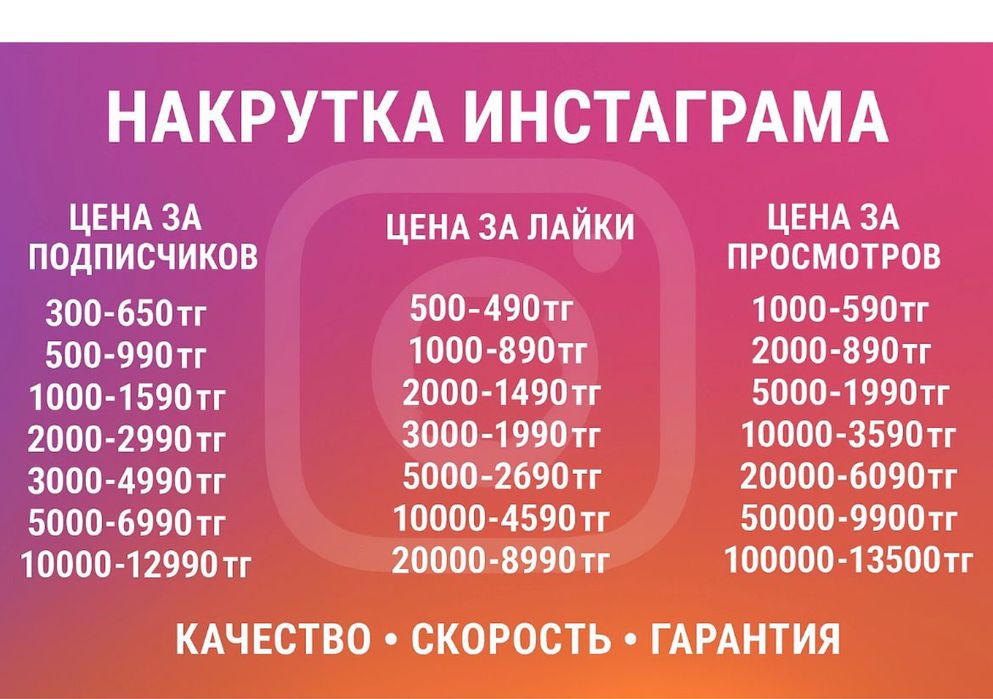 Instagram Tiktok накрутка подписчиков лайки просмотры