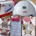 Lampa Unghii 100 Tipsuri Unghii False Gel Constructie Roz Sabloane