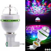 Коледна украса LED RGB въртяща диско лампа крушка страхотни ефекти