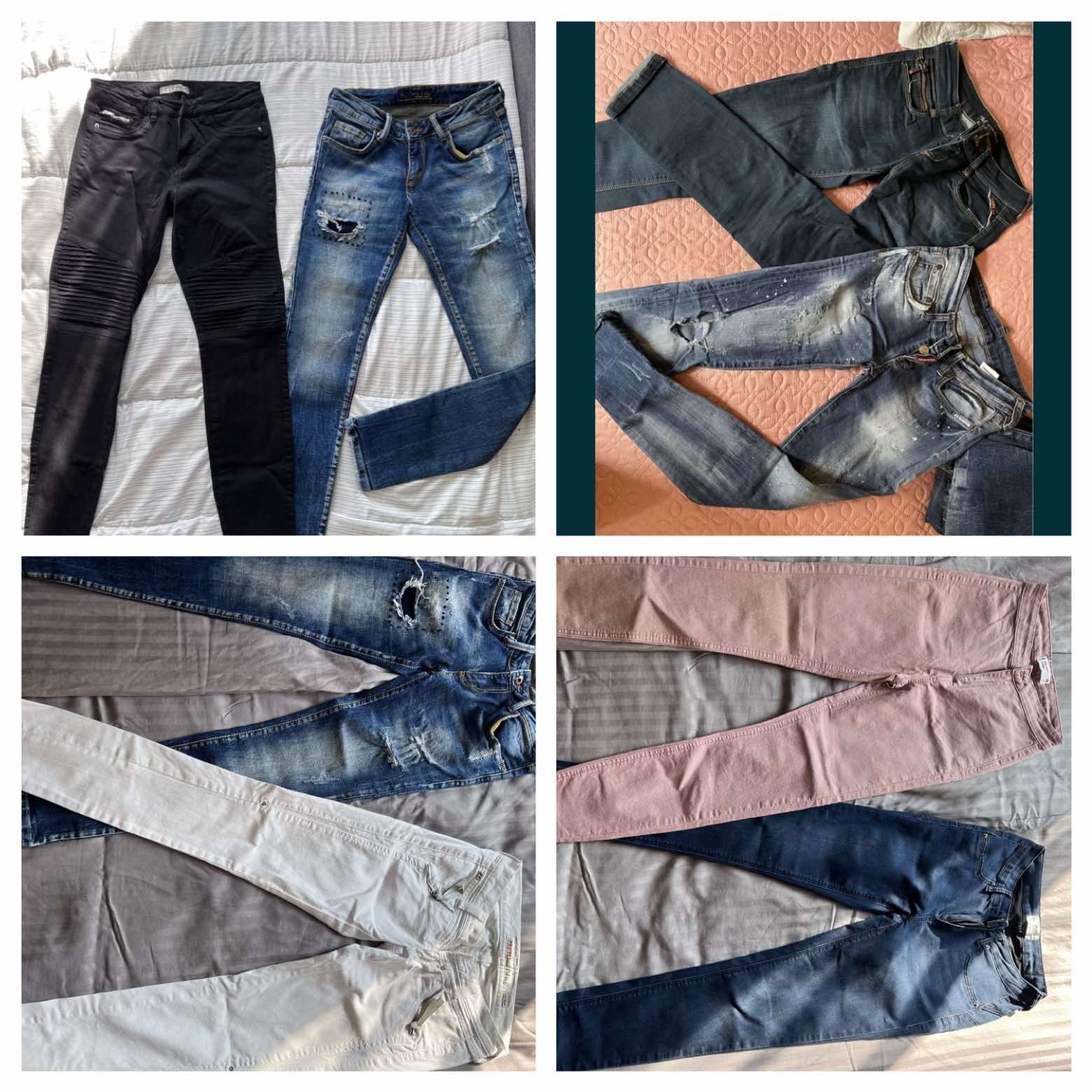 Къси панталони , Дънки зара , комплект, екип , guess , висока талия