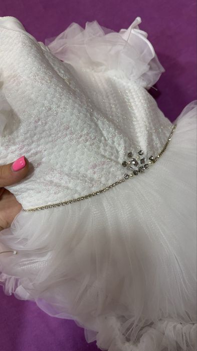 Детска официална бяла рокля Radapola