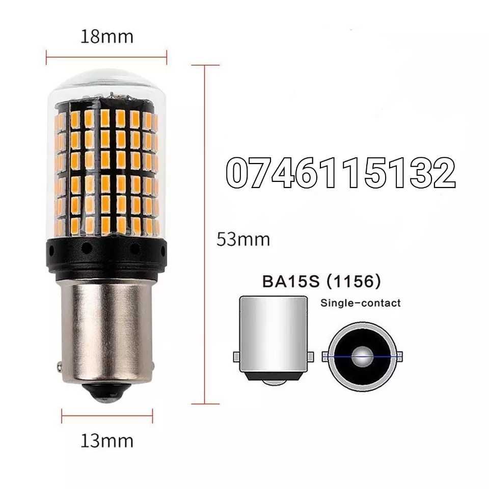 Bec Led Rosu Pt Frana Sau Pozitie-CANBUS-Multimarca-BA15S-1156-P21W-Q6