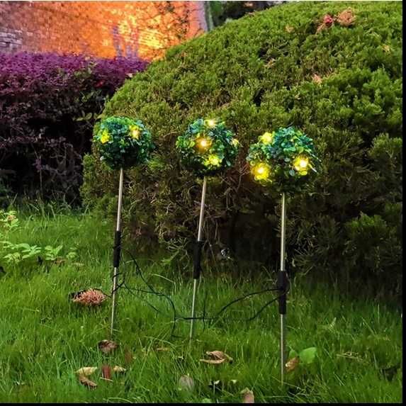 Декорация за градина, лампа- храст, 15 топки, LED, 2,40 м