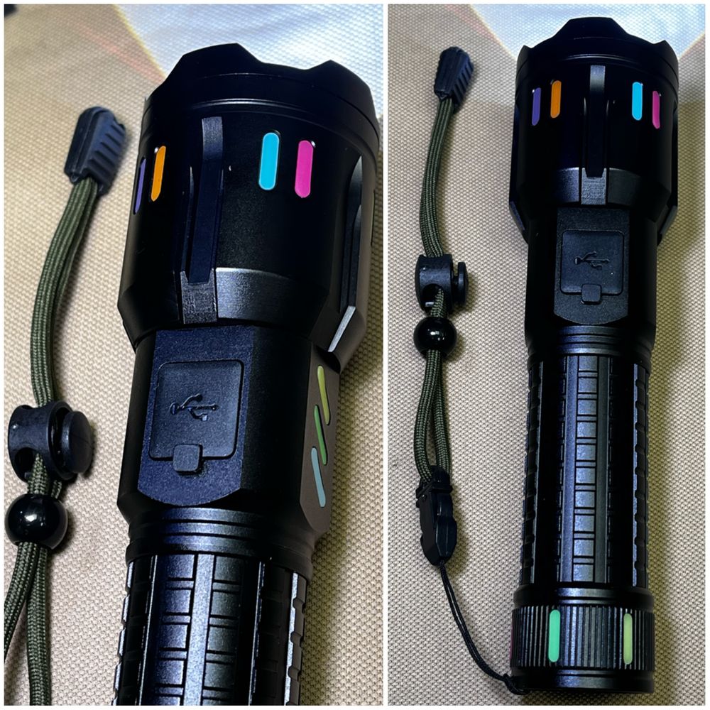 Най мощния Led тактически алуминиев фенер Li-ion power bank Tactical