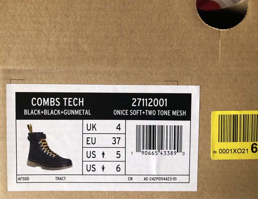 НОВИ Dr. Martens Combs Tech ОРИГИНАЛНИ дамски боти/кубинки - 37/23,5см