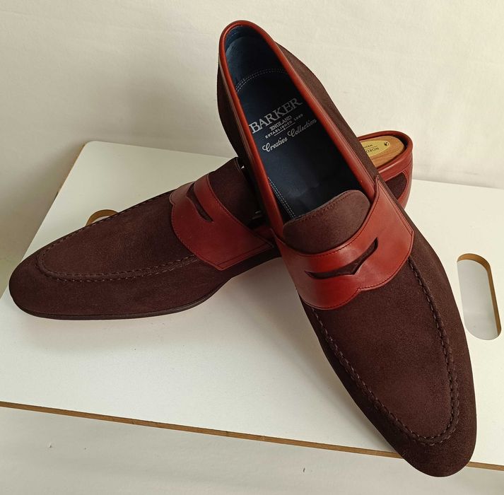 Pantofi loafer 45 de lux lucrati manual Barker NOI piele naturala