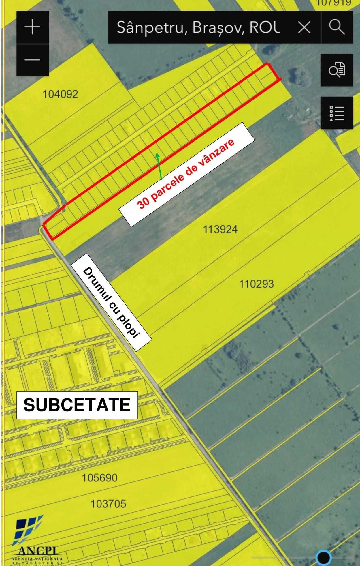 Parcele teren 600 mp , Sanpetru Subcetate, intravilan PUZ aprobat