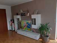 Mobila living albă ; pat dormitor 1,40/2