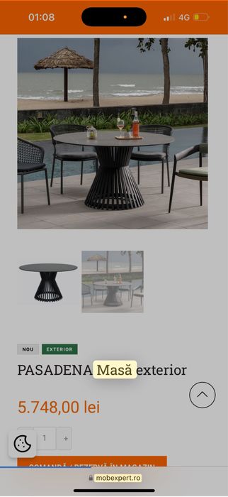 Set terasa masa mobexpert cu 6 scaune