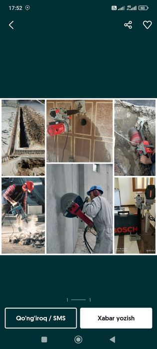 beton kesish teshish xizmati