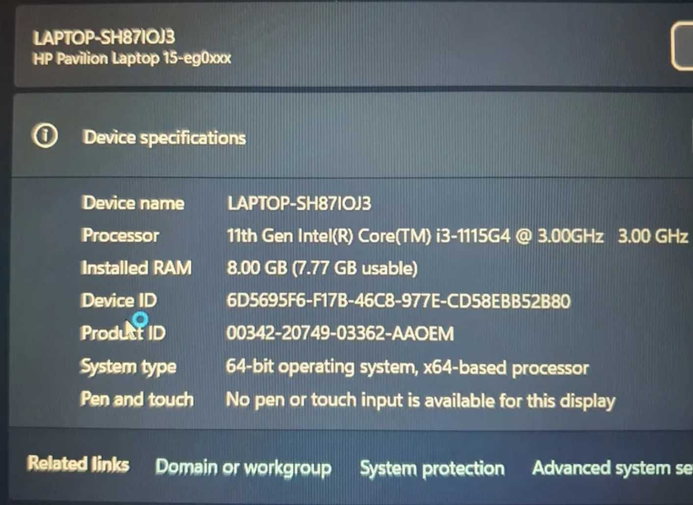 HP Pavilion 15 eg0414no i3 3.0 GHz generatia 11 256 SSD