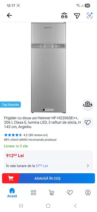 Vând frigider HEINNER