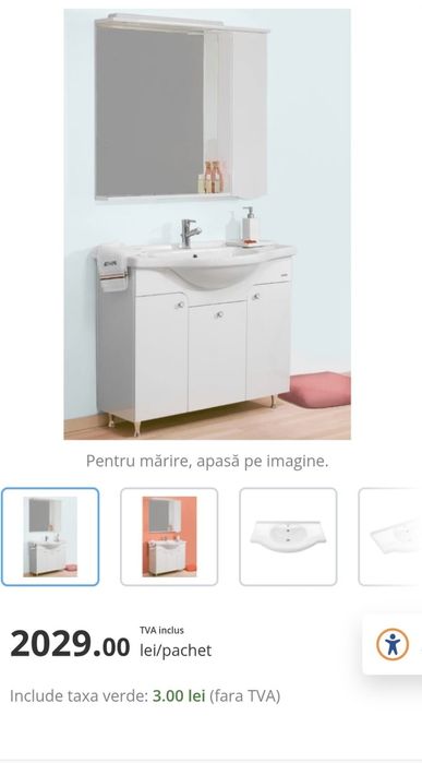 Dulap baie cu oglinda, chiuveta, baterie, dulap in stare foarte  buna