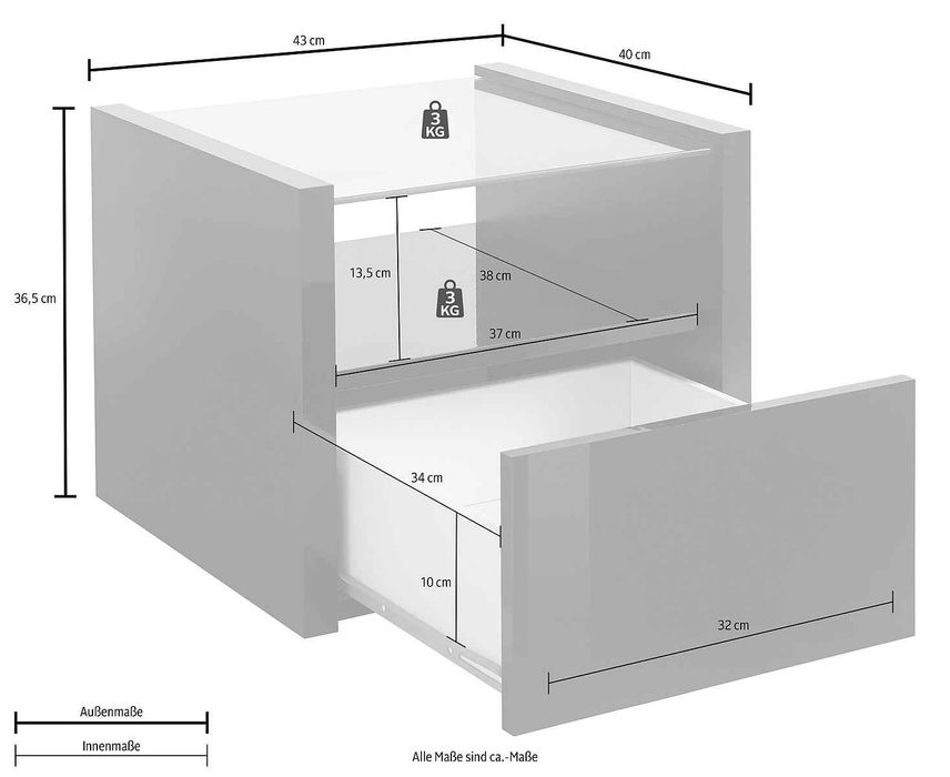 Set doua noptiere( negru lucios)