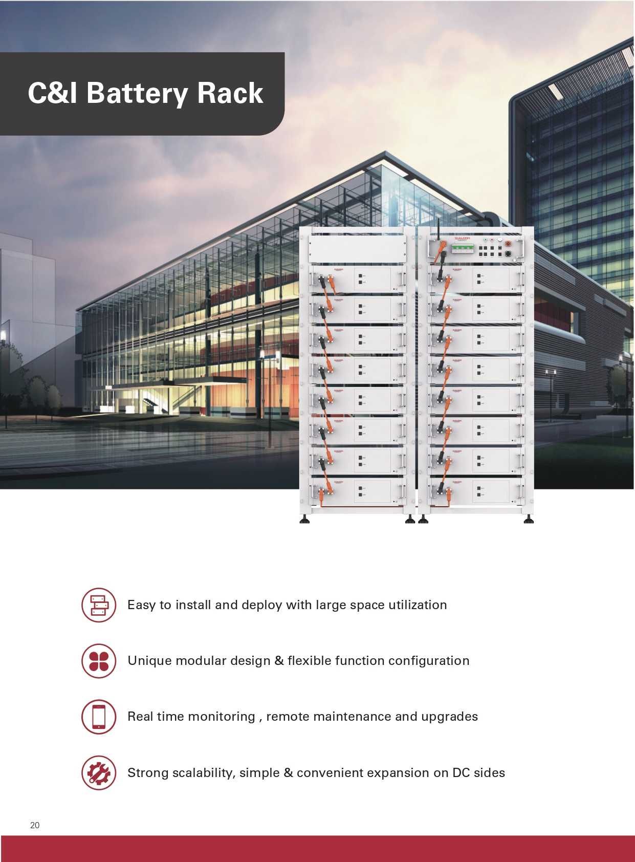 Съоръжениe за съхранение на енергия Sunwoda C&I Battery Rack CIESS30-R