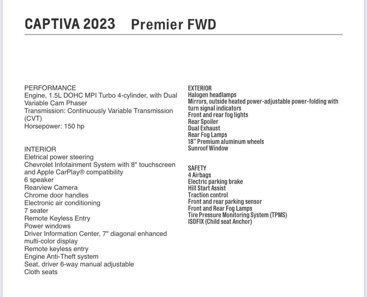 Captiva 5 Premier FWD