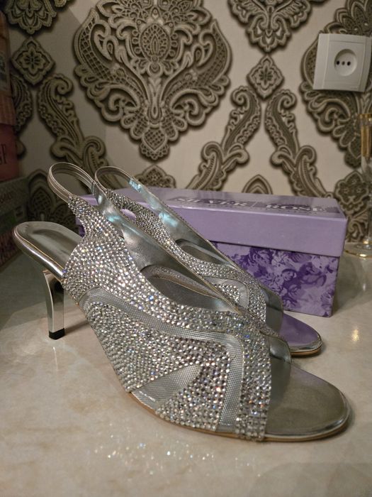 Серебрянные мюли "Silver Rose"