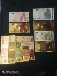Златни банкноти евро,долари