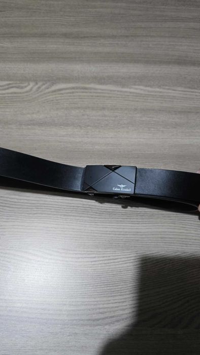 Луксозен мъжки колан с автоматична катарама Cabor Kunkel –черен дизайн