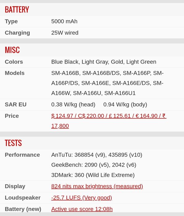 Samsung A16 Model 5G ca Nou