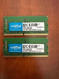 Kit memorie 16GB DDR4 3200 CL 22 sodimm, 2 x 8GB DDR4, Crucial