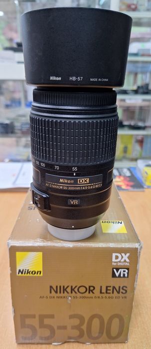Nikkor AF-S 55-300mm VR(мощный телевик,стабилизатор,комплект,сост отл