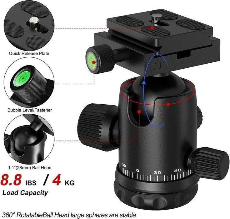 Suport Trepied foto monopied reglabil,44 -168 cm, cu cap rotativ 360
