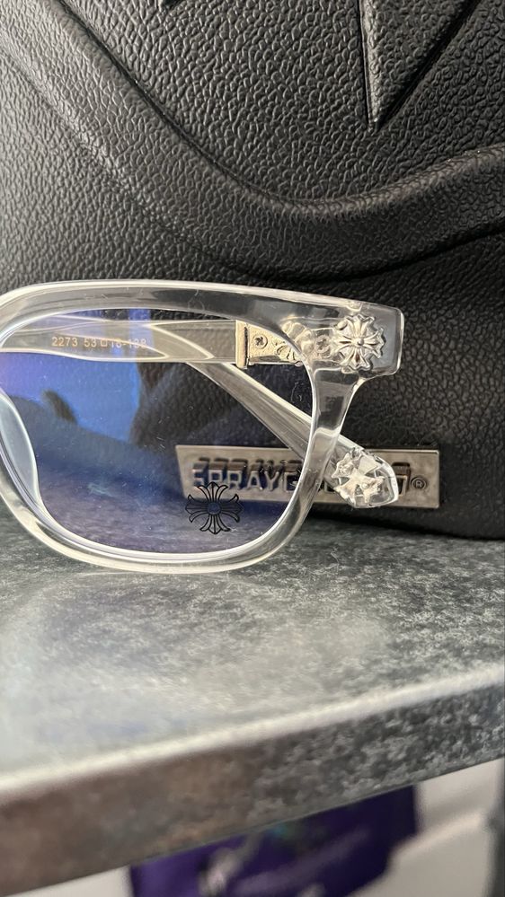 Chrome hearts blue frame glasses