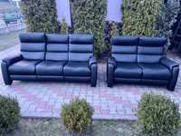 2 Canapele din piele eco cu recliner 4 posturi Made in Germania !