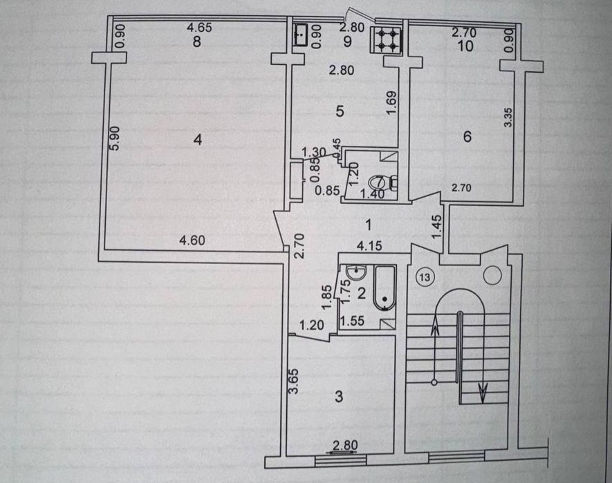 Квартира в центре С.Азимова 3/1/4 74 м2 ориентир ГУВД