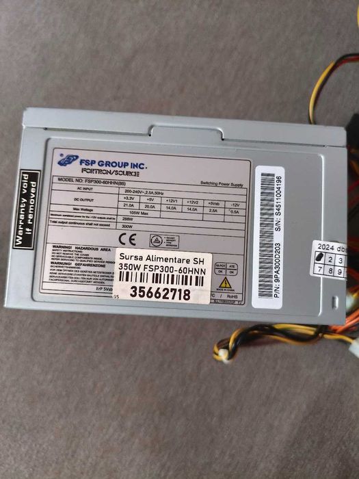 Sursă de Alimentare FSP 350W (300W reali), silențioasă