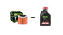 Pachet revize moto Ulei Motul 5100 10w40 + Filtru de ulei moto HF151