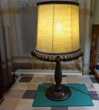 Veioza vintage /lampa de masa /lemn/abajur textil