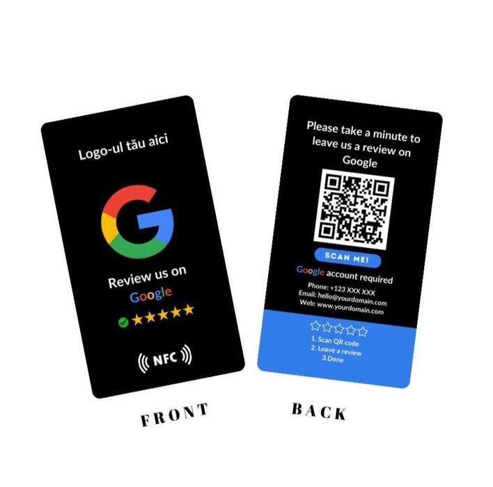 Carduri recenzii Google NFC  cod QR personalizate