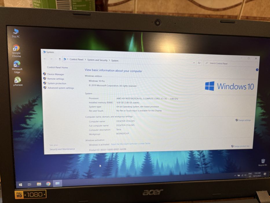 Laptop ACER aspire 3