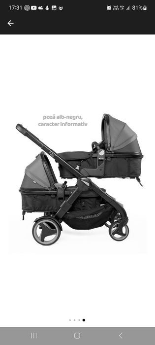 Carucior gemeni Chicco Fully Twin, Stone