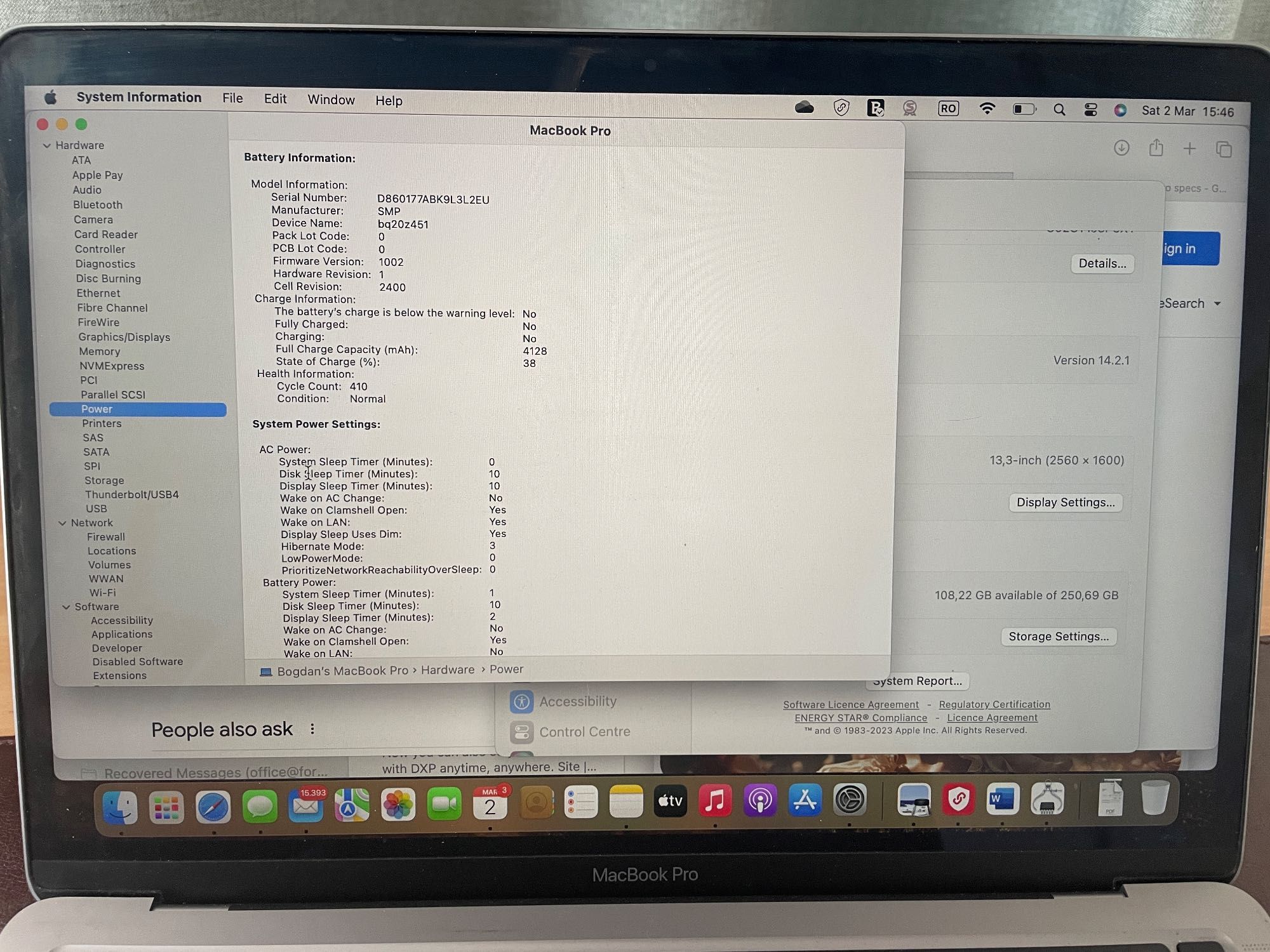 Apple MacBook Pro 13" Model 2020