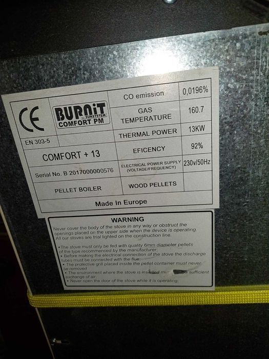 Пелетна камина Sunsistem Burnit Comfort + 13
