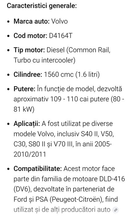 "Motor pentru Volvo"