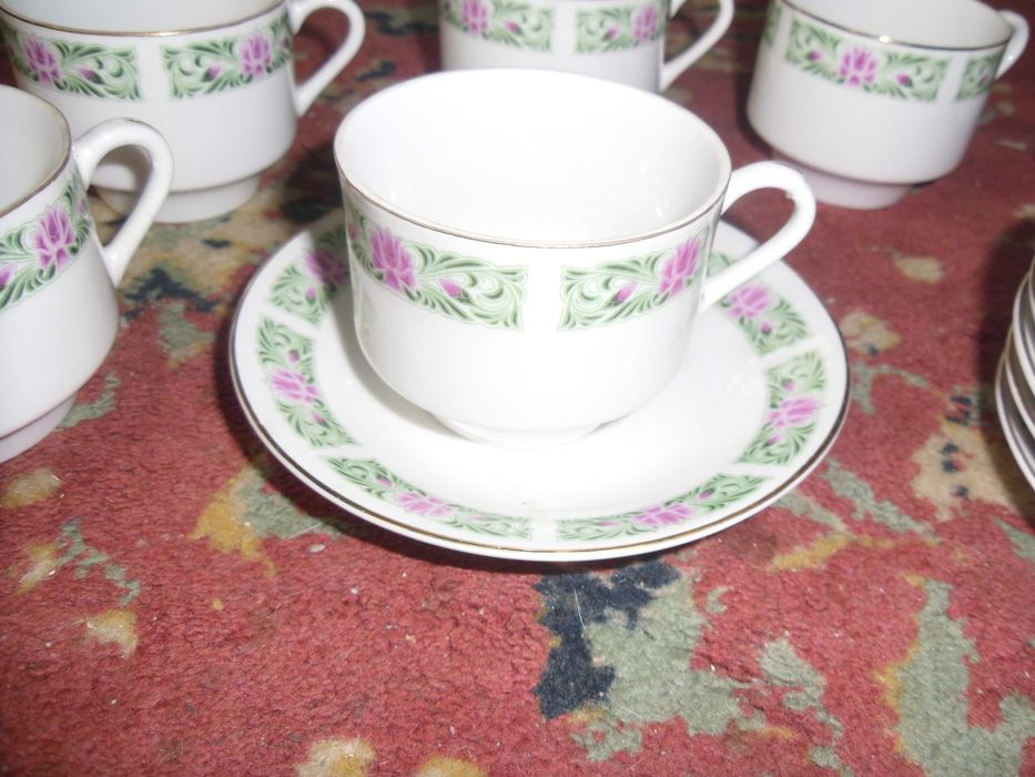 set cesti cu farfurie  portelan