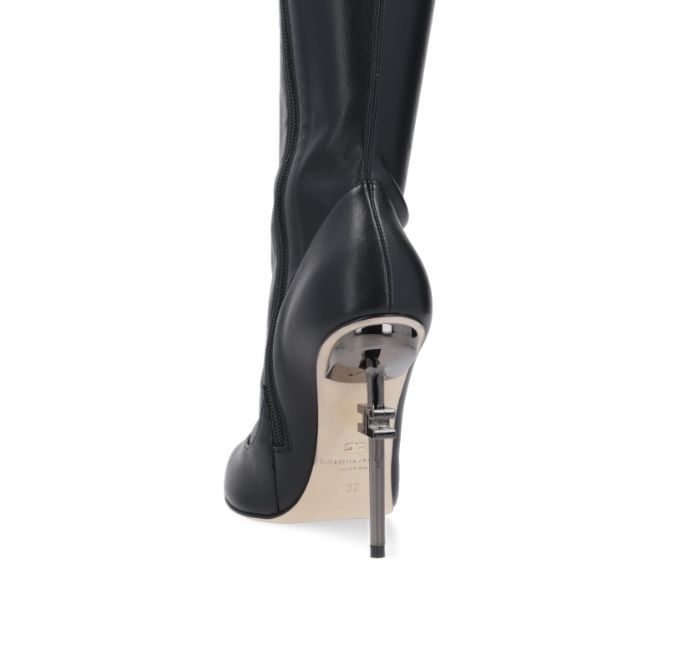 Elisabetta Franchi дълги черни ботуши на висок ток