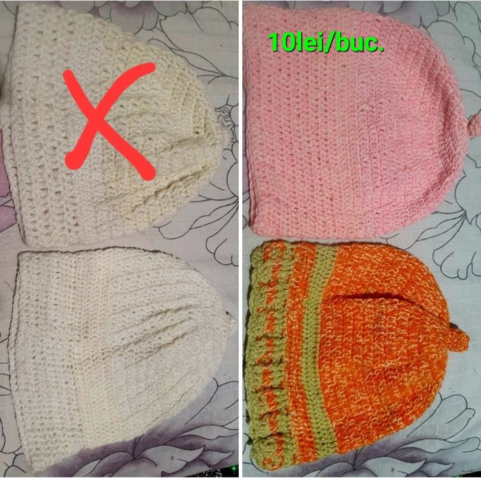 Caciuli Lana crosetate manual Dama